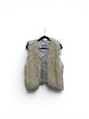 Hot & Delicious Cream Shaggy Faux Fur Vest